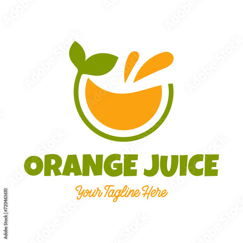 Fresh orange juice logo template design vector. Business logo for lemon juice, squeezed citrus, smoothies or lemonade.