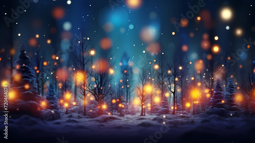 Featuring stunning soft bokeh lights and shiny elements. Abstract festive and new year background © feng