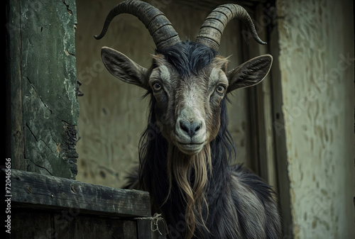 close up of a goat photo