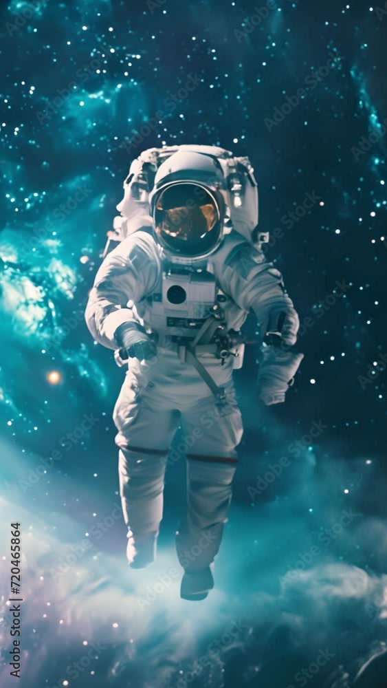 An astronaut in outer space above the Earth An astronaut in outer space above the Earth