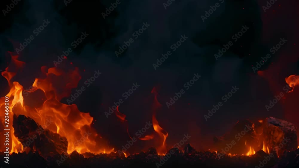 The fire is burning on a black background
The fire is burning on a black background