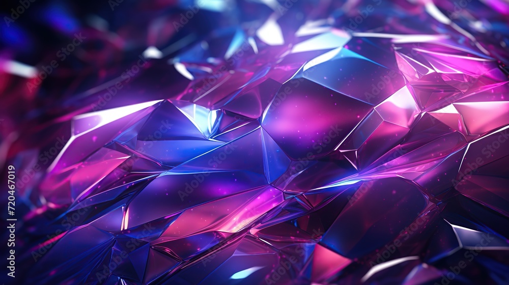 Obraz premium Neon vibrant geometric shapes background. Created with Generative AI