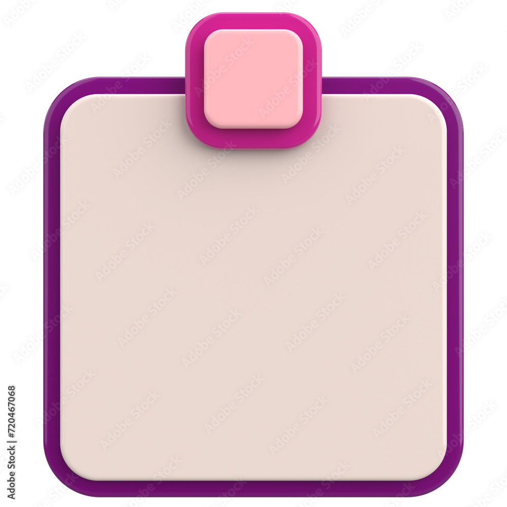3D Notification Box. Empty text box. 3D illustration. 3D Notification Box. Empty text box. 3D illustration.