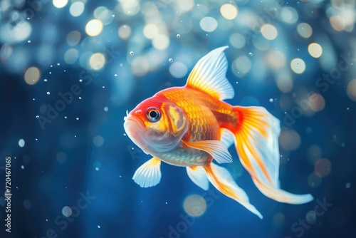 Goldfish in the aquarium Beautiful underwater, The tank is filled with beautiful and colorful small fish that are swimming around, Ai generated © Tanu