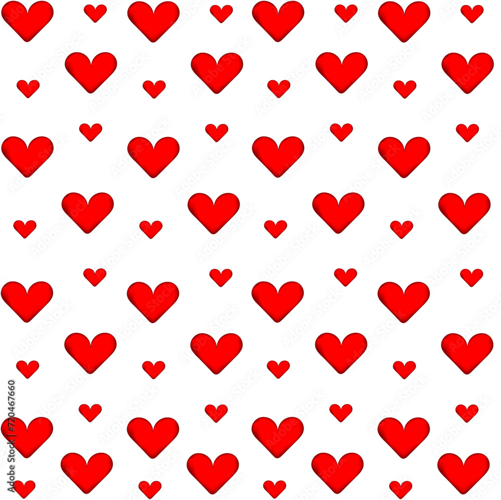 seamless vector pattern with red hearts, background illustration representing love, valentine, wallpaper used for wedding events etc
