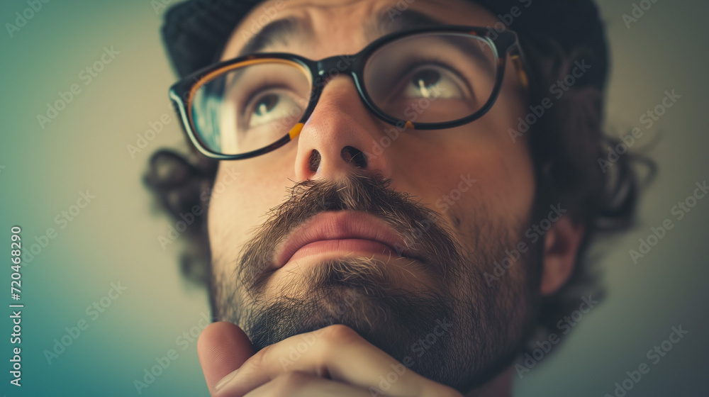 People with expression of thinking People with expression of thinking