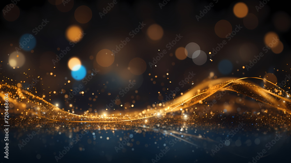 Fototapeta premium Featuring stunning soft bokeh lights and shiny elements. Abstract festive and new year background
