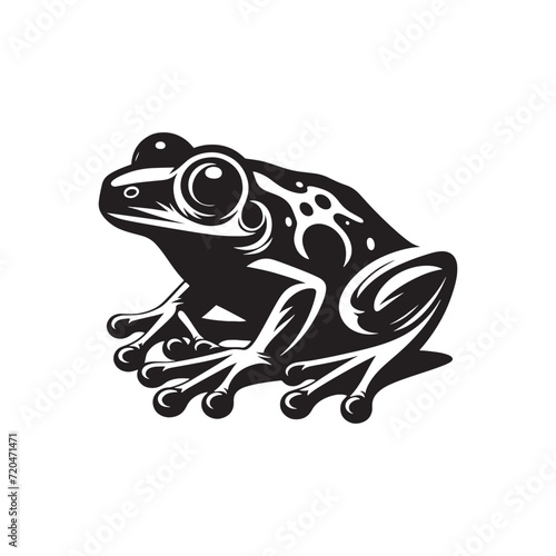 Ribbit Rhythms: Frog Silhouette Set Illustrating the Unique Cadence of Frogs' Vocalizations in Nature's Symphony - Frog Illustration - Frog Vector - Amphibian Silhouette - Toad Vector
