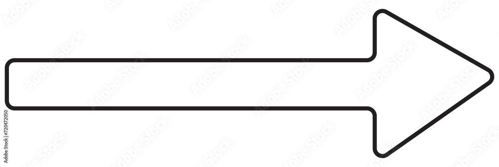 Long horizontal arrow. Black straight arrow to the right. Vector icon. Long horizontal arrow. Black straight arrow to the right. Vector icon.