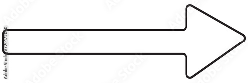 Long horizontal arrow. Black straight arrow to the right. Vector icon.