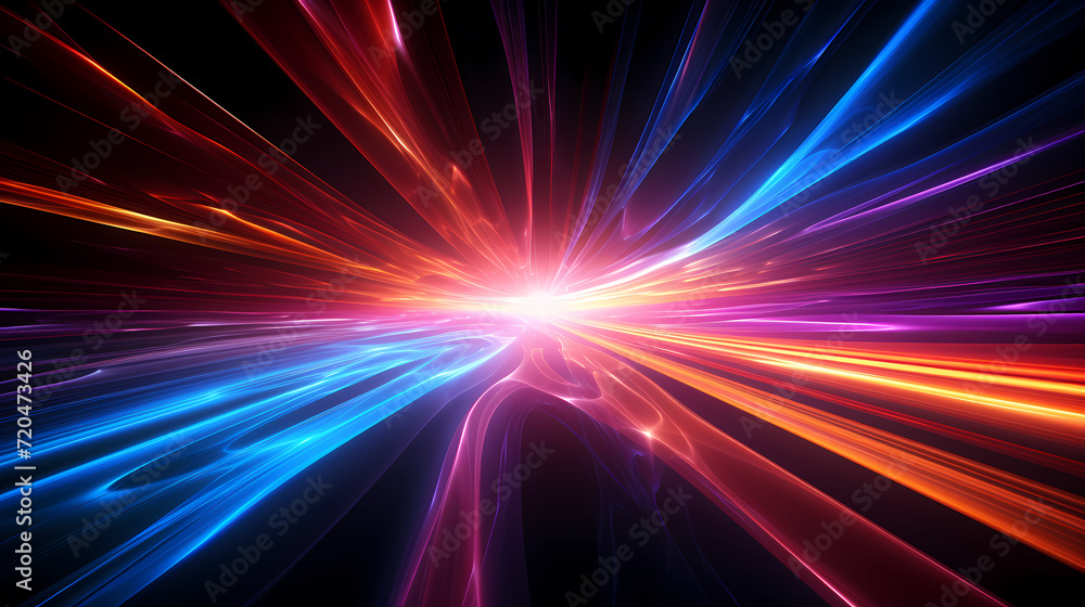 Fototapeta premium Abstract geometric lines background, technological lines background and light effects, 3D rendering