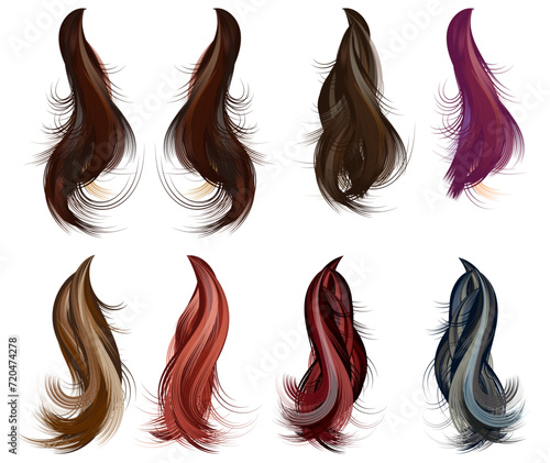 Hair draws vector illustration digital painting on a white background.