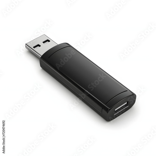 Usb flash drive isolated on white background, hyperrealism, png 