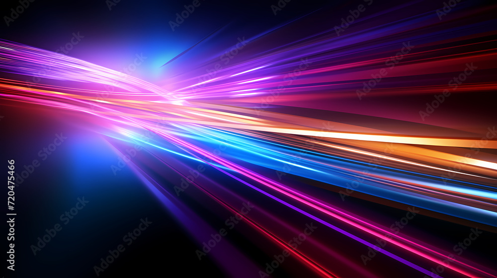 Abstract geometric lines background, technological lines background and light effects, 3D rendering