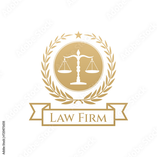 Law firm logo, Attorney at law logo, Lawyer service logo design template