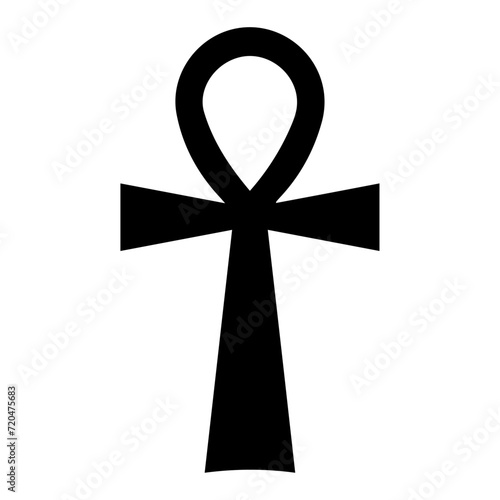 Coptic cross Ankh icon black color. Vector illustration photo