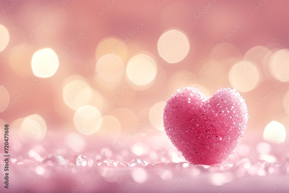 Pink sugar heart on the background of the side. The concept of Valentine's Day. copy space Pink sugar heart on the background of the side. The concept of Valentine's Day. copy space