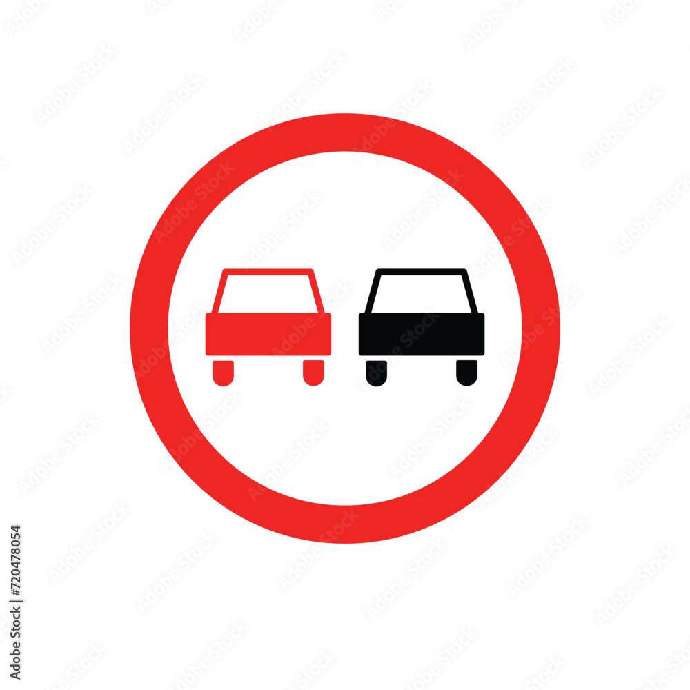Road signs. No overtaking. Road signs. No overtaking.