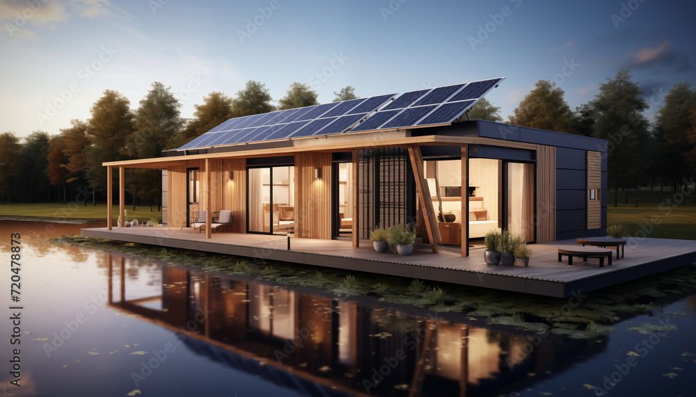 Casa prefabbricata di design con impianto fotovoltaico