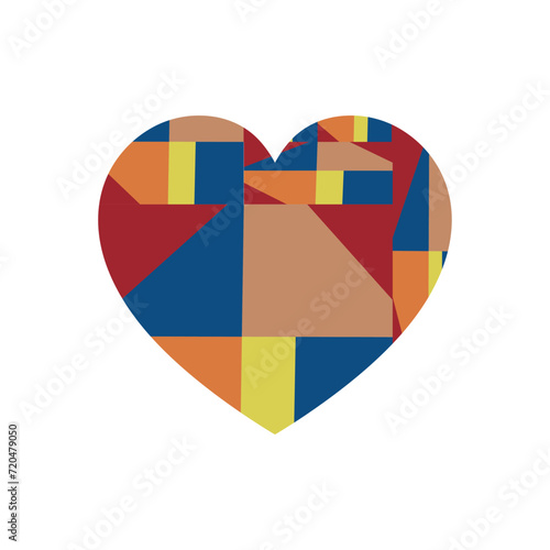 Happy Valentine's day. Greeting card with hearts. Heart made of abstract geometric pattern Free Download Happy Valentine's day. Greeting card with hearts. Heart made of abstract geometric pattern - GFXLoad