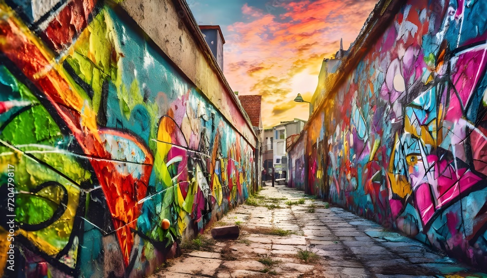 Naklejka premium Urban Renewal: Graffiti Art Texture