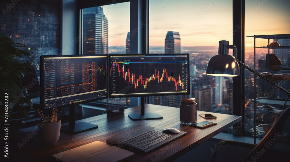 Stock market or forex trading graph and candlestick chart suitable for financial investment concept. Economy trends background for business idea and all art work design. Stock market or forex trading graph and candlestick chart suitable for financial investment concept. Economy trends background for business idea and all art work design.
