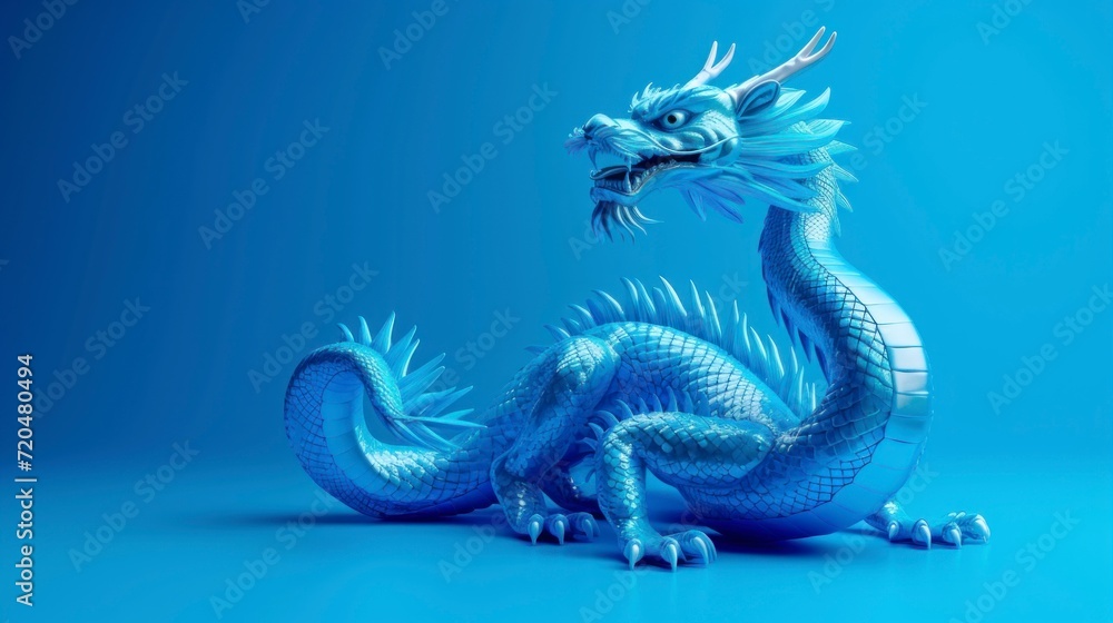 Obraz premium blue dragon of chinese new year 2024