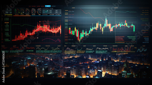 Stock market or forex trading graph and candlestick chart suitable for financial investment concept. Economy trends background for business idea and all art work design.