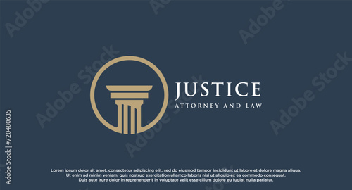 Lawyer logo with creative element style Premium Vector. Law firm Attorney And Law logo design vector Illustration.