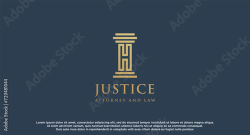 Initial Letter H Pillar For Law Firm, Justice, Attorney and Law Logo design template element design.