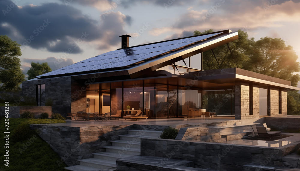 Casa lussuosa in pietra con impianto fotovoltaico Casa lussuosa in pietra con impianto fotovoltaico