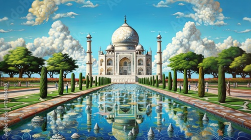 Reflections of Serenity: The Taj Mahal's Majestic Marble photo