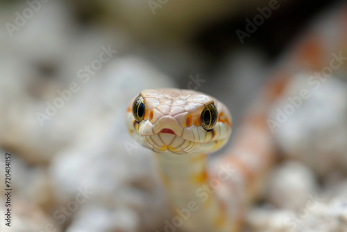 cute snake stare on camera