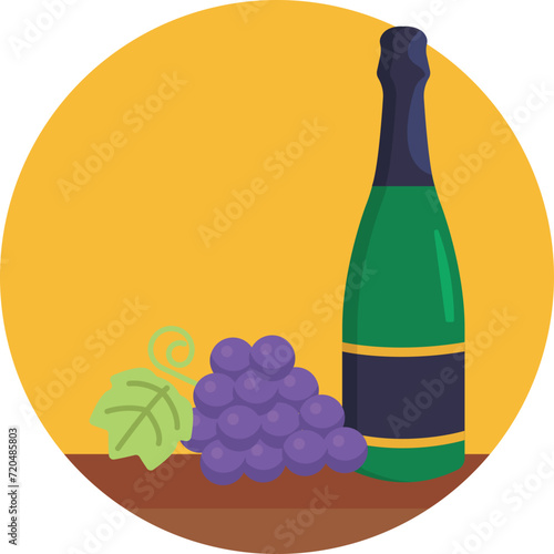 Wine Bottle Vector Illustration: Whether for wine-related graphics or event promotions, this scalable icon adds a touch of sophistication to your design arsenal.