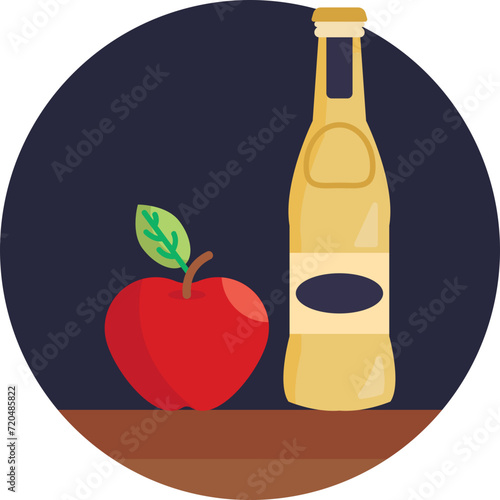 Apple Cider Icon Vector: Perfect for websites, social media, and event promotions.