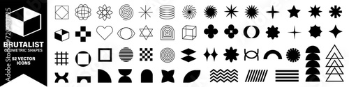Brutalist shapes. Brutalist geometric shapes. Naive playful shapes set.
