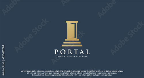 Portal dimension logo template for business company vector illustration.