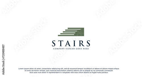 Stairs in archway Religion Logo abstract design vector template. Hope Logotype concept icon Negative space style.