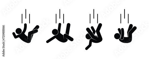 stick figure man icon, fall illustration photo