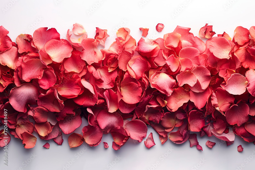 Romantic Pink Rose Petals and Blooms on White, Symbolizing Tender Love, and Valentine's Day - Ideal for Florists, Luxury Bath, Love, and Romantic Decor - Ai Generated Romantic Pink Rose Petals and Blooms on White, Symbolizing Tender Love, and Valentine's Day - Ideal for Florists, Luxury Bath, Love, and Romantic Decor - Ai Generated