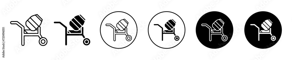 cement mixers vector icon set collection. cement mixers Outline flat Icon. cement mixers vector icon set collection. cement mixers Outline flat Icon.