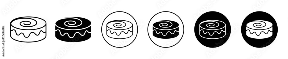 Cinnamon roll vector icon set collection. Cinnamon roll Outline flat Icon. Cinnamon roll vector icon set collection. Cinnamon roll Outline flat Icon.