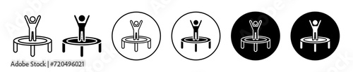 trampoline vector icon set collection. Trampoline Outline flat Icon.