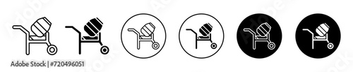 cement mixers vector icon set collection. cement mixers Outline flat Icon.