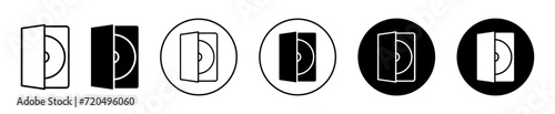 DVD vector icon set collection. DVD Outline flat Icon.