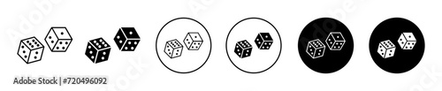 Ludo Dice vector icon set collection. Ludo Dice Outline flat Icon.