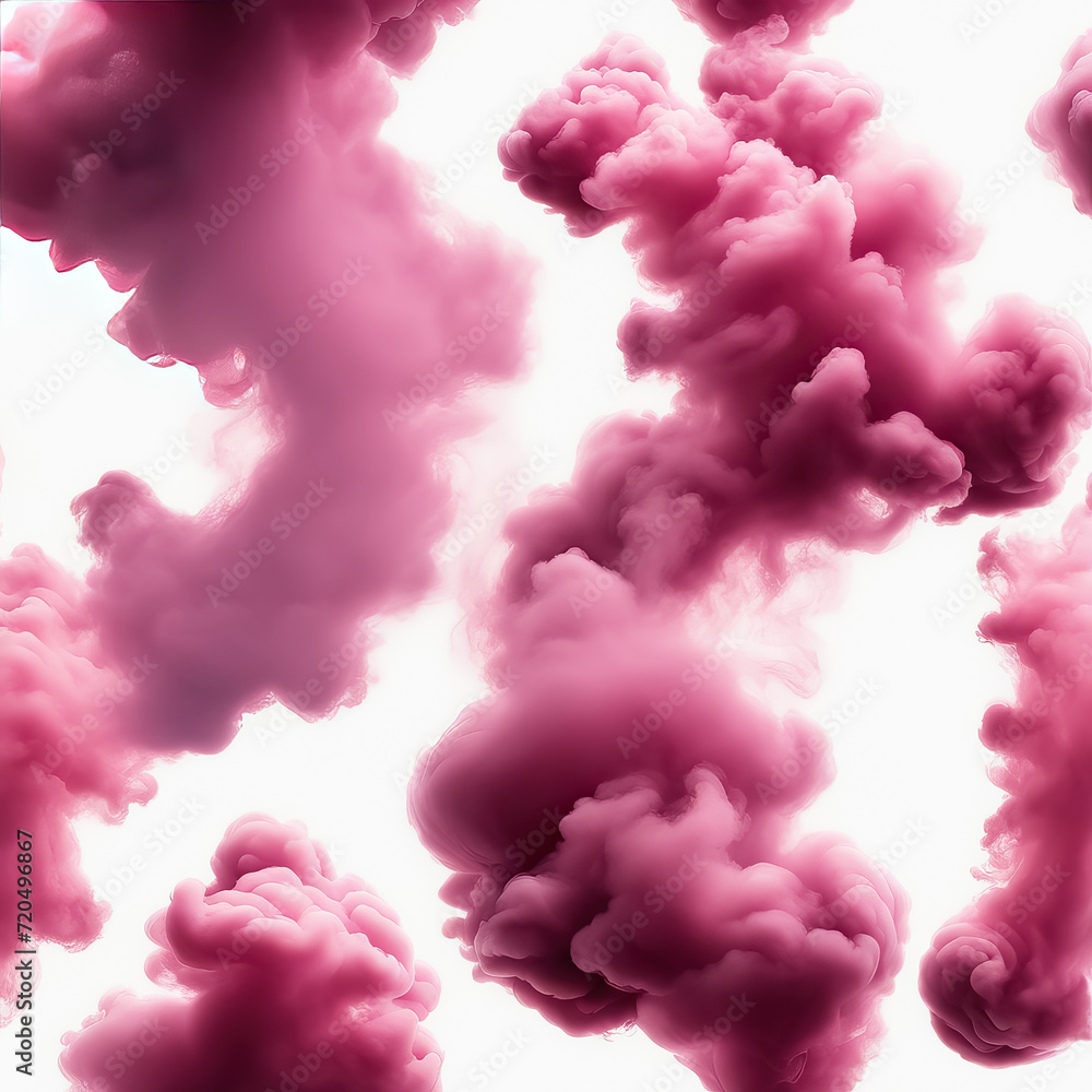 Close-up of abstract pink smoke moving freely in the air. Illustration for design.