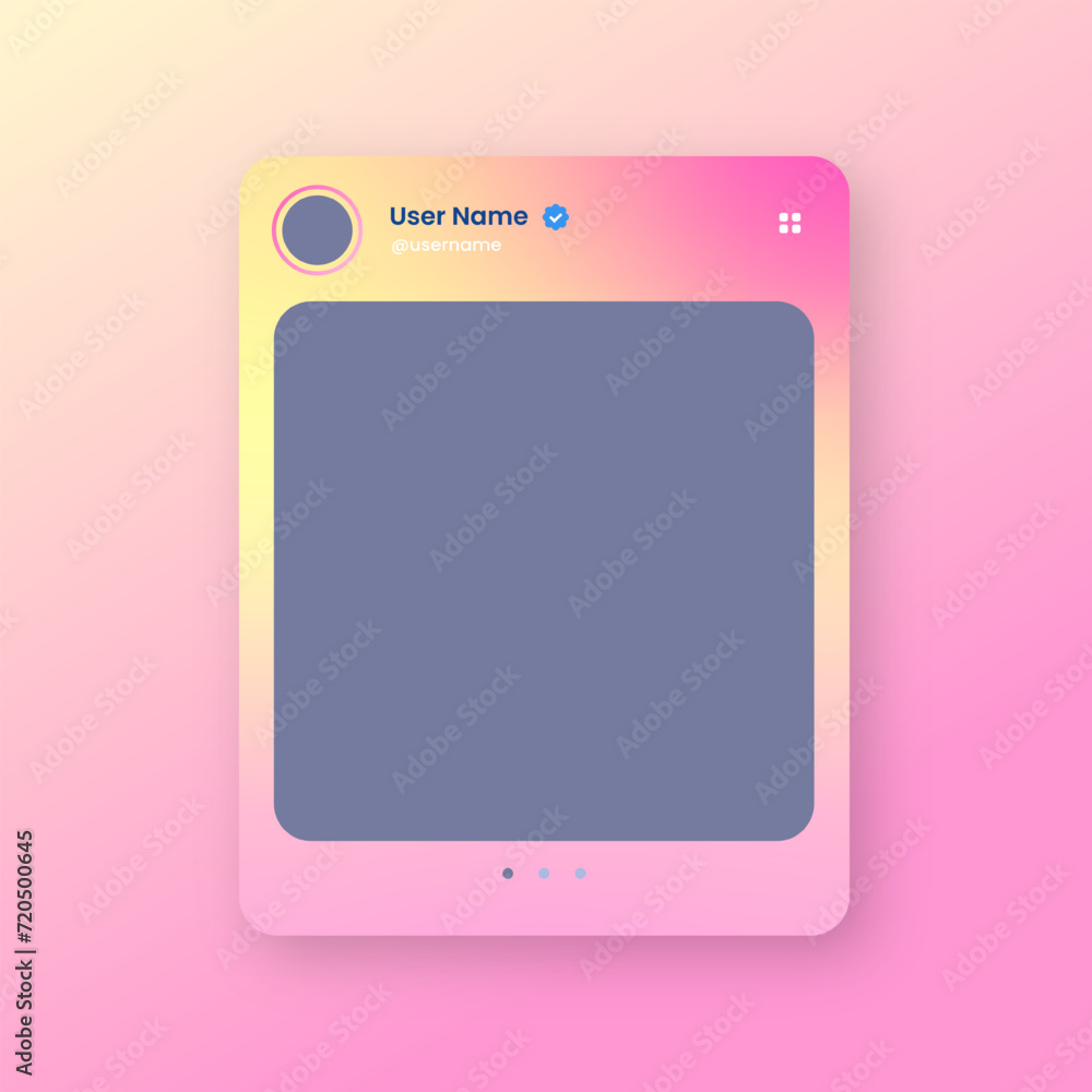 Social media frame isolated template. Colorful social media interface. Social media frame isolated template. Colorful social media interface.