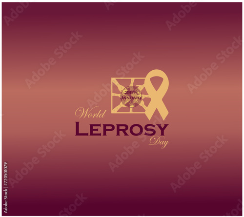 "World Leprosy Day" raises awareness of a disease that many people believe to be extinct. Flat illustration, flat design, hand.