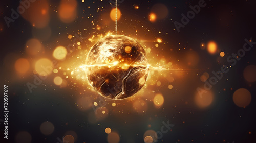 Luxurious Christmas balls on glowing bokeh background, Christmas and New Year minimalistic background